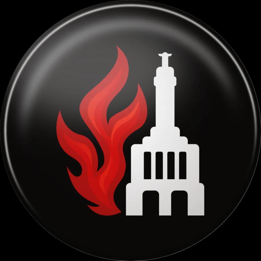 Pin negro con el isotipo de Barcamp