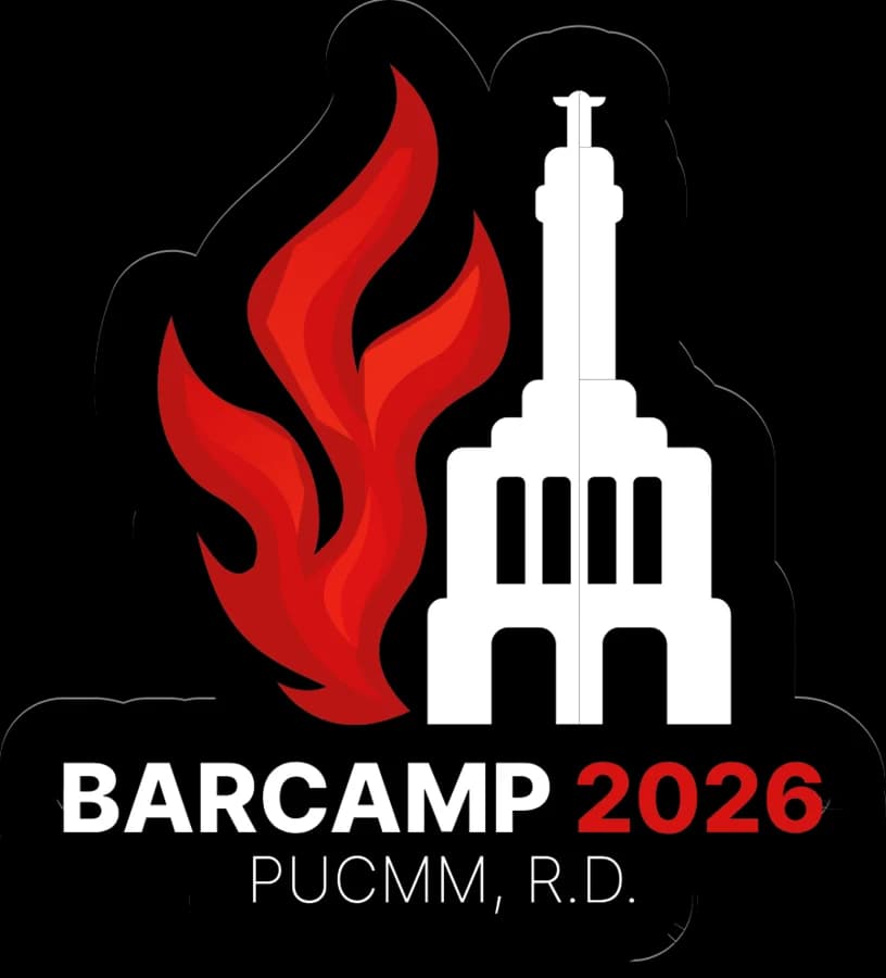 Sticker negro de Barcamp 2026